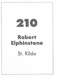 1990 Select AFL Stickers #210 Robert Elphinstone Back